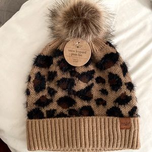 Snow Leopard Pom Hat